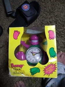 Vintage Barney the Dinosaur Armitron Quartz Clock  New In Box 6” Rare  - Picture 1 of 7