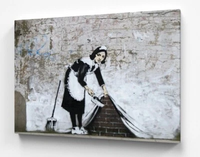 BANKSY Leinwandbilder London Street Art Graffiti Wandbilder Bilder Leinwand Bild - Bild 1 von 4