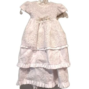 Girls white flower girl dress wedding baptism christening Convertible 2-3 tiers - Picture 1 of 16