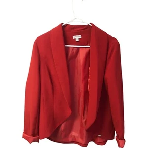 GUESS Los Angeles Jacket Womens Large Heartache Red Lined Long Sleeve Blazer - Picture 1 of 10
