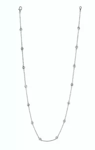 Collana 1,00 carati diamante da cantiere G SI oro bianco 14 carati 14 pietre 18 pollici - Foto 1 di 1