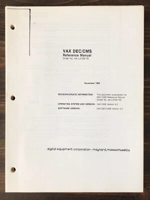 Digital DEC VAX DEC/CMS Reference Manual (1984) - Image 1 of 4