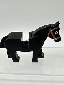 Lego Caballo Negro con Brida Naranja Oscuro 4493c01pb04 Pupila Ancha - Imagen 1 de 6