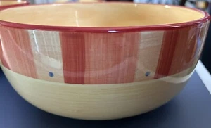 2 Pfaltzgraff Napoli Salad Serving Bowls 10" Hand painted Yellow Red Flowers - Picture 1 of 3