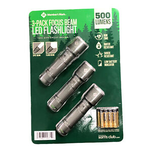 Pack de 3 faisceaux de mise au point DEL Member's Mark, 500 lumens, comprend piles