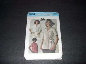 Simplicity Pattern 7894 Misses' Jiffy Pullover Tops w/Front Slash Opening 14 UC - Picture 1 of 3