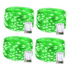  50 LED St Patricks Day Lights Battery Operated, 16.1ft Fairy 4 Pack Green