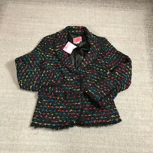 Kate Spade Blazer Womens 0 Metallic Tweed Rainbow Blazer Wool Msrp 448 Jacket - Picture 1 of 10