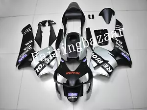 Fit for 2003 2004 CBR600RR Matte Black Silver ABS Injection Bodywork Fairing Kit - Picture 1 of 9