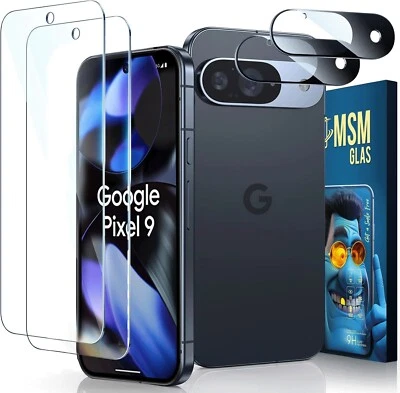 2X Schutzglas ( Display + Kamera ) für Google Pixel 9 Panzerfolie Full Screen 9H - Bild 1 von 4