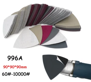 90mm Triangle Sandpaper Velvet Grinding Wheels P60~P10000 Wet/Dry Polishing - Picture 1 of 8