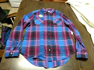 NWT Mudd Blue Purple Long Sleeved Button Down Super Soft Top Size Girl's 16 - Picture 1 of 2