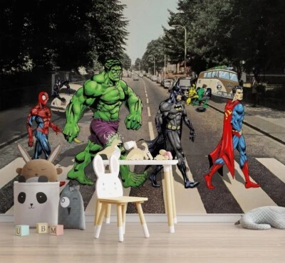 Обои для детей, обои для мальчиков Marvel, настенная роспись супергероев, на заказ - Изображение 1 из 4