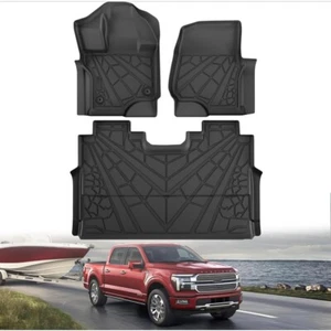 TPE Floor Mats Fit 2015–2025 F-150 SuperCrew – Front & 2-in-1 Rear Liners - Picture 1 of 6