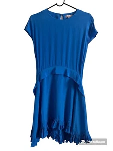 Juicy Couture 100% SILK Blue Sleeveless Dress Size 8 - Picture 1 of 16