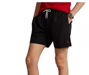 Mens Polo Ralph Lauren 5.75 Inch Classic Fit Swim Trunks Shorts Black L NWT - Picture 1 of 2