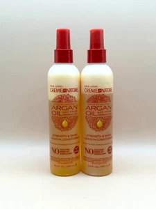 Crema de la naturaleza con aceite de argán fuerza y brillo acondicionador sin enjuague 8,4 oz -2 paquetes - Imagen 1 de 6