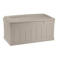 Suncast Db9750 129 Gal Resin Deck Box With Seat, Light Taupe