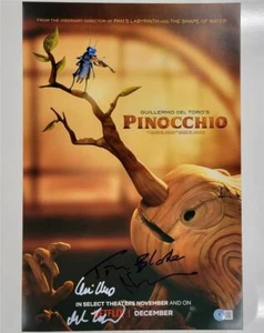 Guillermo Del Toro & Tim Blake Nelson firmato Pinocchio 12x18 foto autografo BAS - Foto 1 di 3