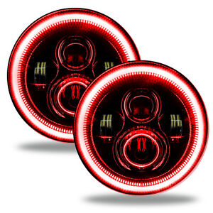 ORACLE 7" High Powered LED Headlights Red - Black Bezel - 5769-003