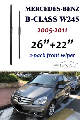 Pacote com 2 limpador de para-brisa dianteiro para Mercedes-Benz Classe B W245 05-11 26"+22" - Imagem 1 de 2