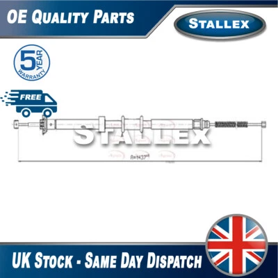Fits Fiat Panda 2012- 1.0 1.2 D Hand Brake Cable Rear Right Stallex 51900391 - Image 1 of 2
