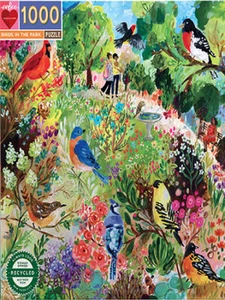 Puzzle (1000 T.) Farbenfrohe Singvögel im Park (eeBoo) NEU/OVP