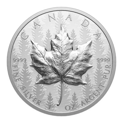NEW! Canada 2024 20$ MAPLE LEAF Forest SML Ultra High Relief  1 oz Silver Coin - Image 1 of 3