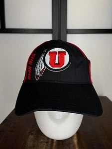 Utah Utes Hat Cap Fitted Adult Small Black Red Polyester Mesh Back Zephyr NCAA - Picture 1 of 12