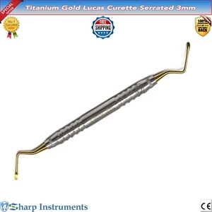 Surgical Lucas Curettes Micro Serrated 3mm, Tooth Socket Dental Instruments SS - Picture 1 of 2