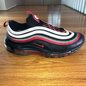 NIke Air Max 97 Reflective Bred Men Size 9-9.5 Black Red Shoe 921826-014 - Picture 1 of 12