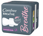 Carefree Breathe Ultra Thin Pads with Wings Overnight Super Absorbency, 12 Count