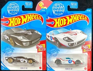 Hot Wheels FORD GT-40 Ken Miles #4,Ford Vs. Ferrari, Black,White Gumball 3000,2X - Picture 1 of 12