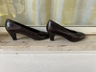 Scarpe Donna Vintage VALLEVERDE In Pelle Di Pitone Con Tacco  - Immagine 1 di 4