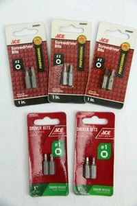 Lot of 5 Packs Ace #1, #2 Square Driver Bits - Picture 1 of 3