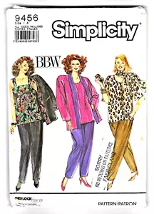 Simplicity 9456 PANTS TOPS JACKET SCARF Easy Plus 18W-32W Sewing Pattern UNCUT - Picture 1 of 2