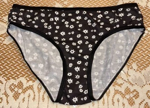 Cat & Jack Girl Floral Black & White Sz 14 Teen Cotton Bikini Panty Underwear - Picture 1 of 4