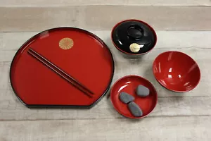 Vintage Asian Dinner Set -Red -Used - Picture 1 of 8
