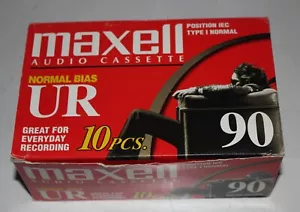 new in box 10x Maxell UR 90 min normal bias Tape for Cassette deck sealed - Picture 1 of 4