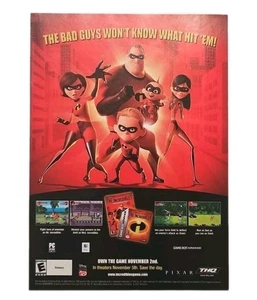 2004 Disney Pixar The Incredibles PC Gameboy GBA Original Print Ad - 7.5"X 10.5" - Picture 1 of 1