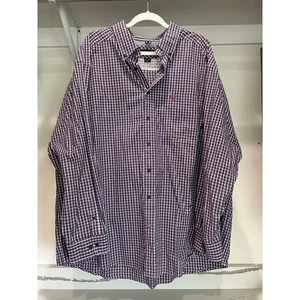Ariat Pro Men's Long Sleeve ButtonUp Shirt size 3XL Purple Pattern Western Rodeo - Picture 1 of 6