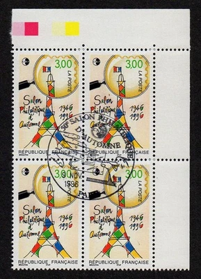 FRANCE, SCOTT # 2546, CTO BLOCK - AUTUMN STAMP SHOW, EIFFEL TOWER, YEAR 1996 - Image 1 of 2