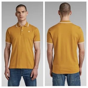 G-STAR Dunda Slim Stripe Polo Shirt Mens Medium Streetwear Sustainable - Picture 1 of 10