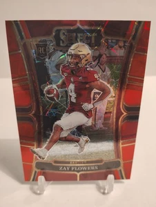 2023 Panini Select Draft Picks - Concourse Red Lazer Prizm #17 Zay Flowers (RC) - Picture 1 of 2