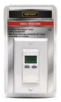 Temporizador digital programable de 7 días en pared interior Defiant interruptor de luz temporizador Foto 1 de 4