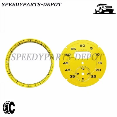 NEW Yellow Dial Clock Gauge Chrono For Porsche Cayman 911 Macan Cayenne Boxster Foto 1 de 4