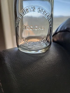 Half Pint PHILBRICK'S CREAMERY EMBOSSED MILK BOTTLE!OAKLAND ,CAL! A++ L@@K! - Picture 1 of 8