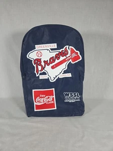 Zaino vintage Greenville Braves blu SGA Coca-Cola WSSL 100FM  - Foto 1 di 5