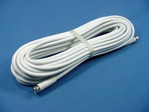 Leviton weiß 50' Koaxial Video Kabel RG59 Stecker 75-Ohm F-Typ Kabel C5851-50W - Bild 1 von 5