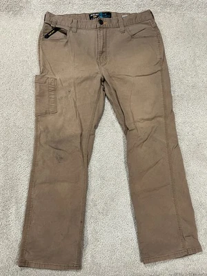 Pantalones Ariat Para Hombres 36x30 Marrón Lona Chino Rebar M7 Delgados Rectos Ropa de Trabajo Foto 1 de 4